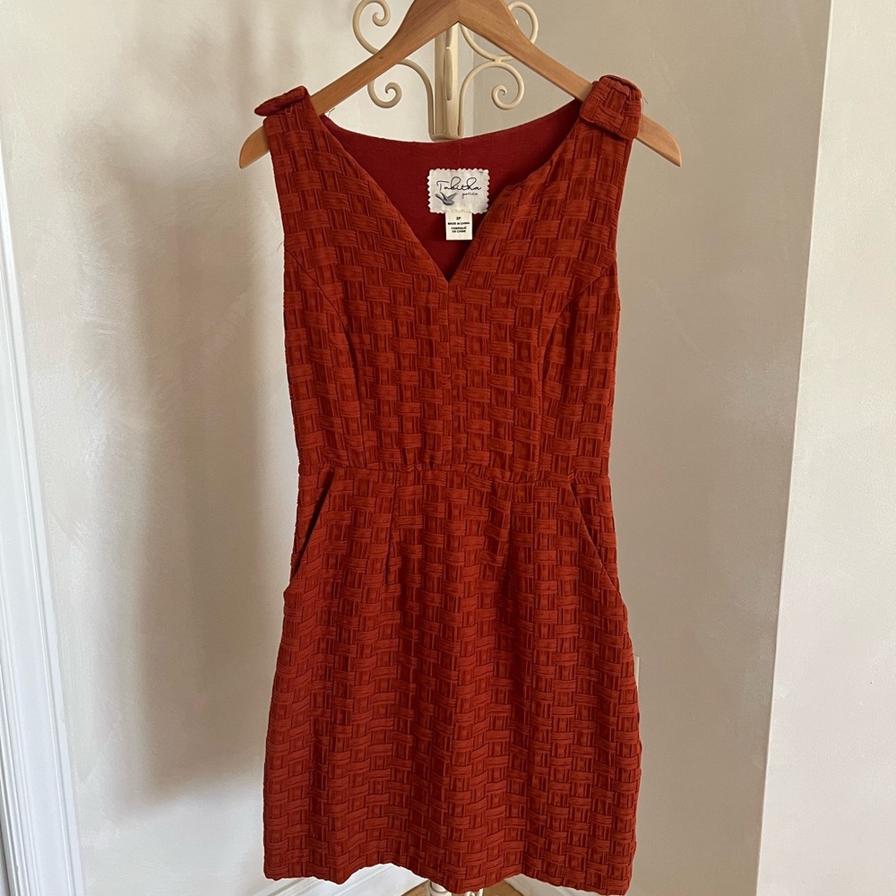Tabitha, burnt orange dress, size 2P